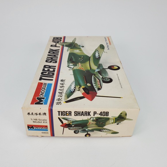 Monogram Tiger Shark P-40B 1/48 Scale Model Kit 6803 Flying Tigers 1973 Vintage - Picture 8 of 8